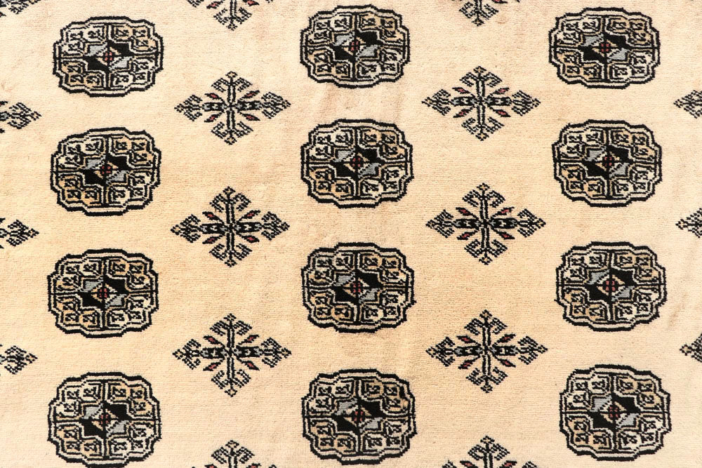 Blanched Almond Bokhara 7' 11 x 12' 2 - No. 59533 - ALRUG Rug Store