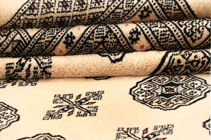 Blanched Almond Bokhara 7' 11 x 12' 2 - No. 59533 - ALRUG Rug Store