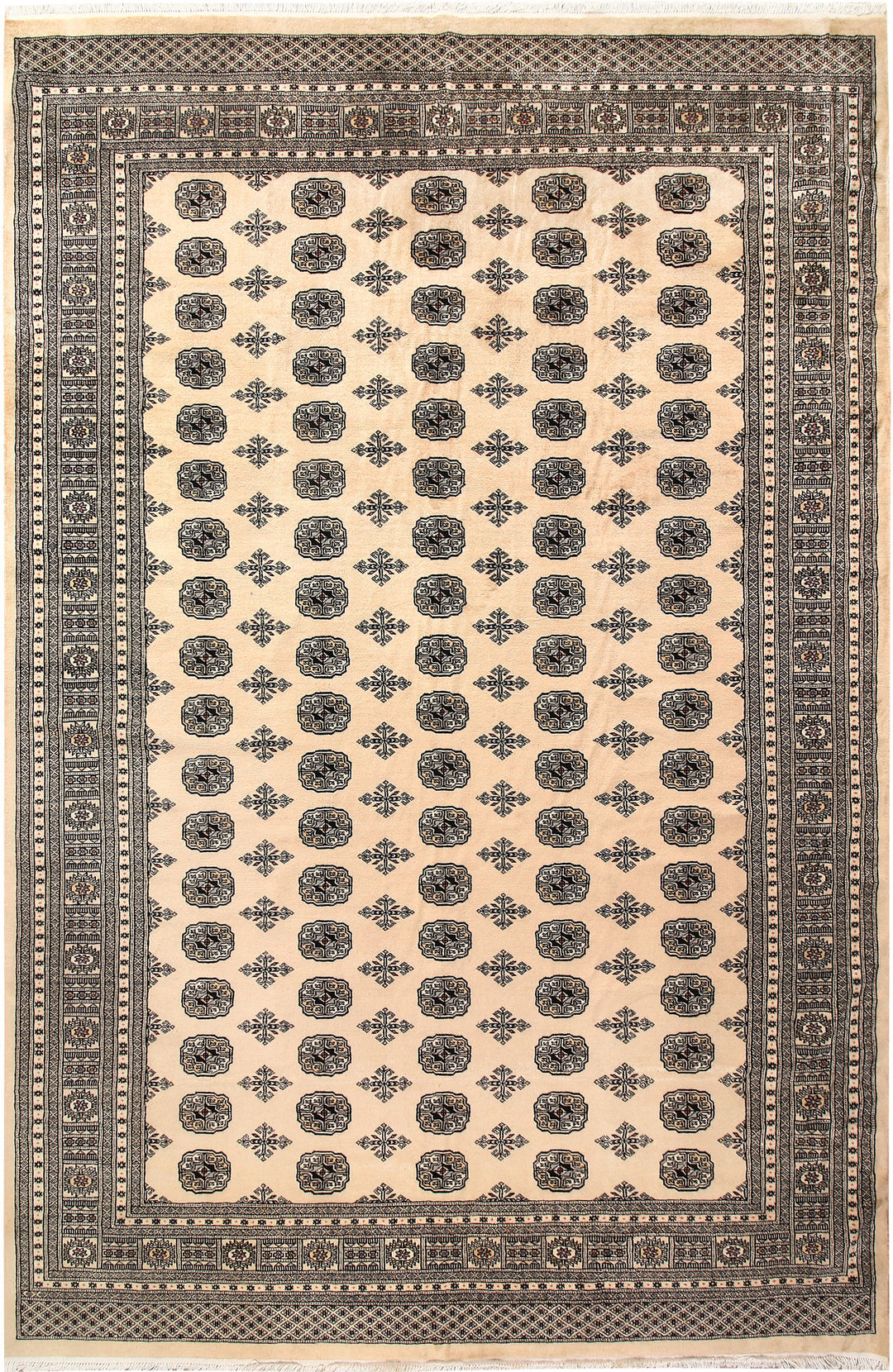 Blanched Almond Bokhara 7' 11 x 12' 2 - No. 59533 - ALRUG Rug Store