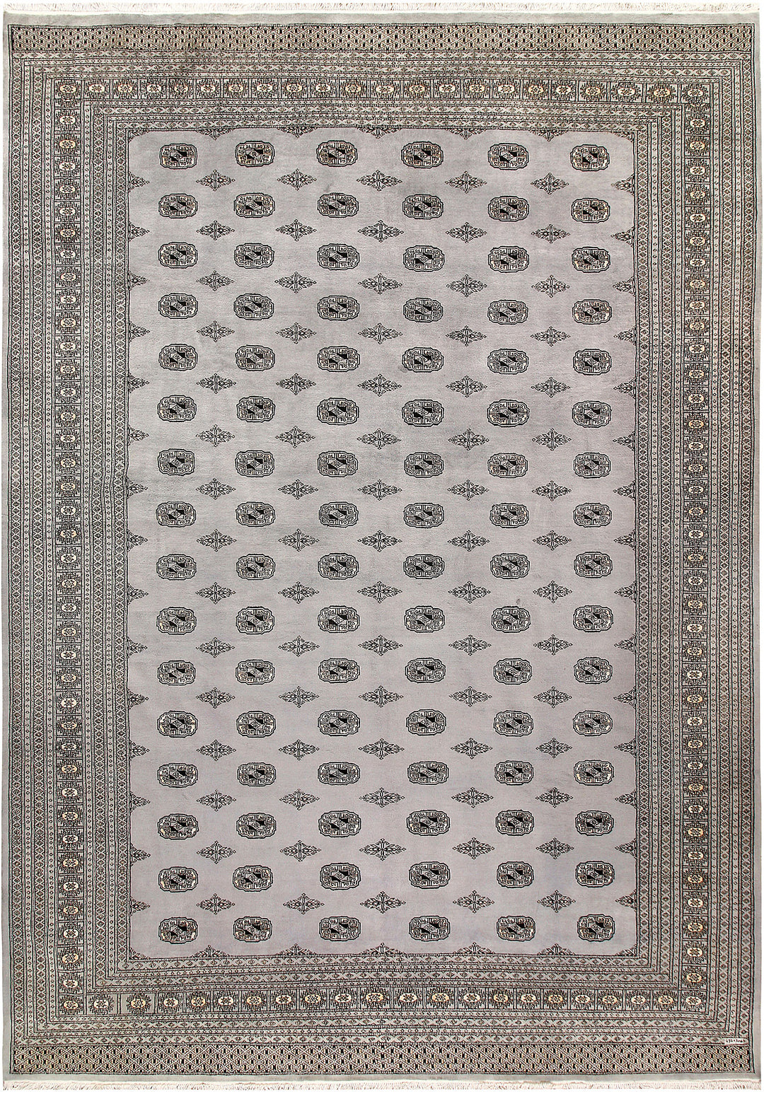 Silver Bokhara 10' x 14' 2 - No. 59548 - ALRUG Rug Store