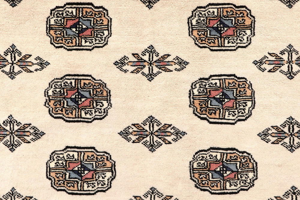 Blanched Almond Bokhara 6' 5 x 8' 7 - No. 59699 - ALRUG Rug Store