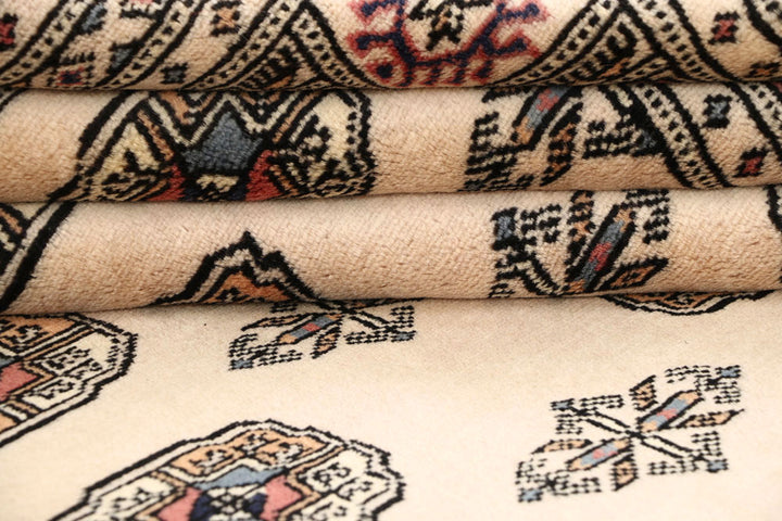 Blanched Almond Bokhara 6' 5 x 8' 7 - No. 59699 - ALRUG Rug Store