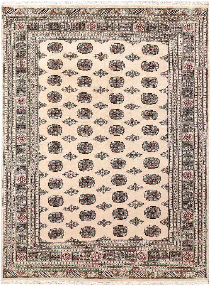 Blanched Almond Bokhara 6' 5 x 8' 7 - No. 59699 - ALRUG Rug Store