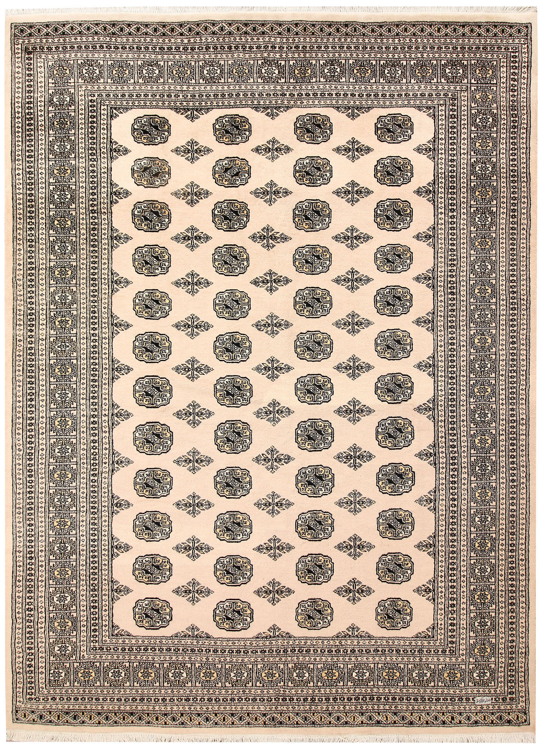 Blanched Almond Bokhara 6' 7 x 8' 10 - No. 59701 - ALRUG Rug Store