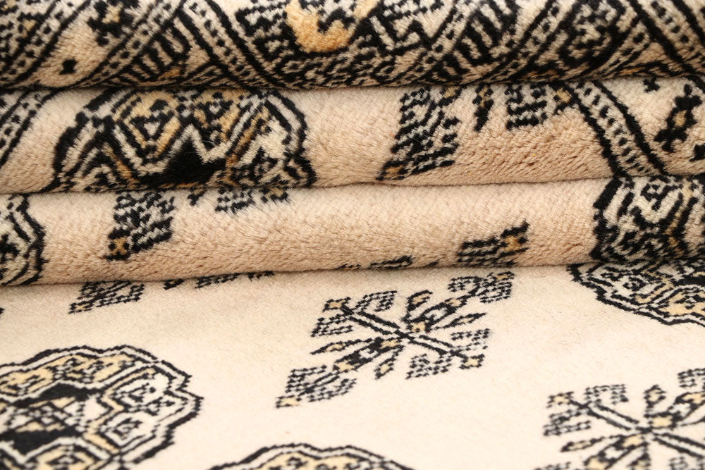 Blanched Almond Bokhara 6' 7 x 8' 6 - No. 59702 - ALRUG Rug Store