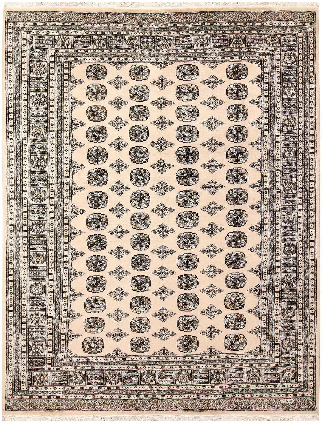 Blanched Almond Bokhara 6' 7 x 8' 6 - No. 59702 - ALRUG Rug Store