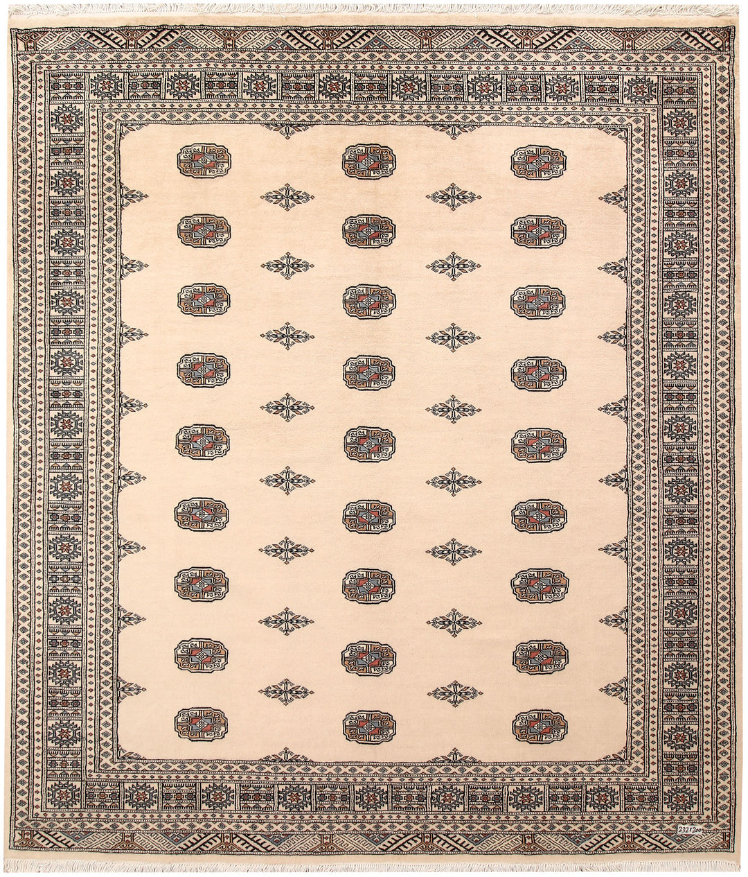 Blanched Almond Bokhara 6' 7 x 7' 7 - No. 59703 - ALRUG Rug Store