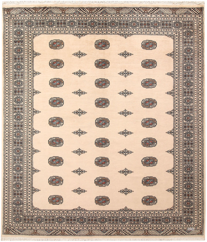 Blanched Almond Bokhara 6' 7 x 7' 7 - No. 59703 - ALRUG Rug Store