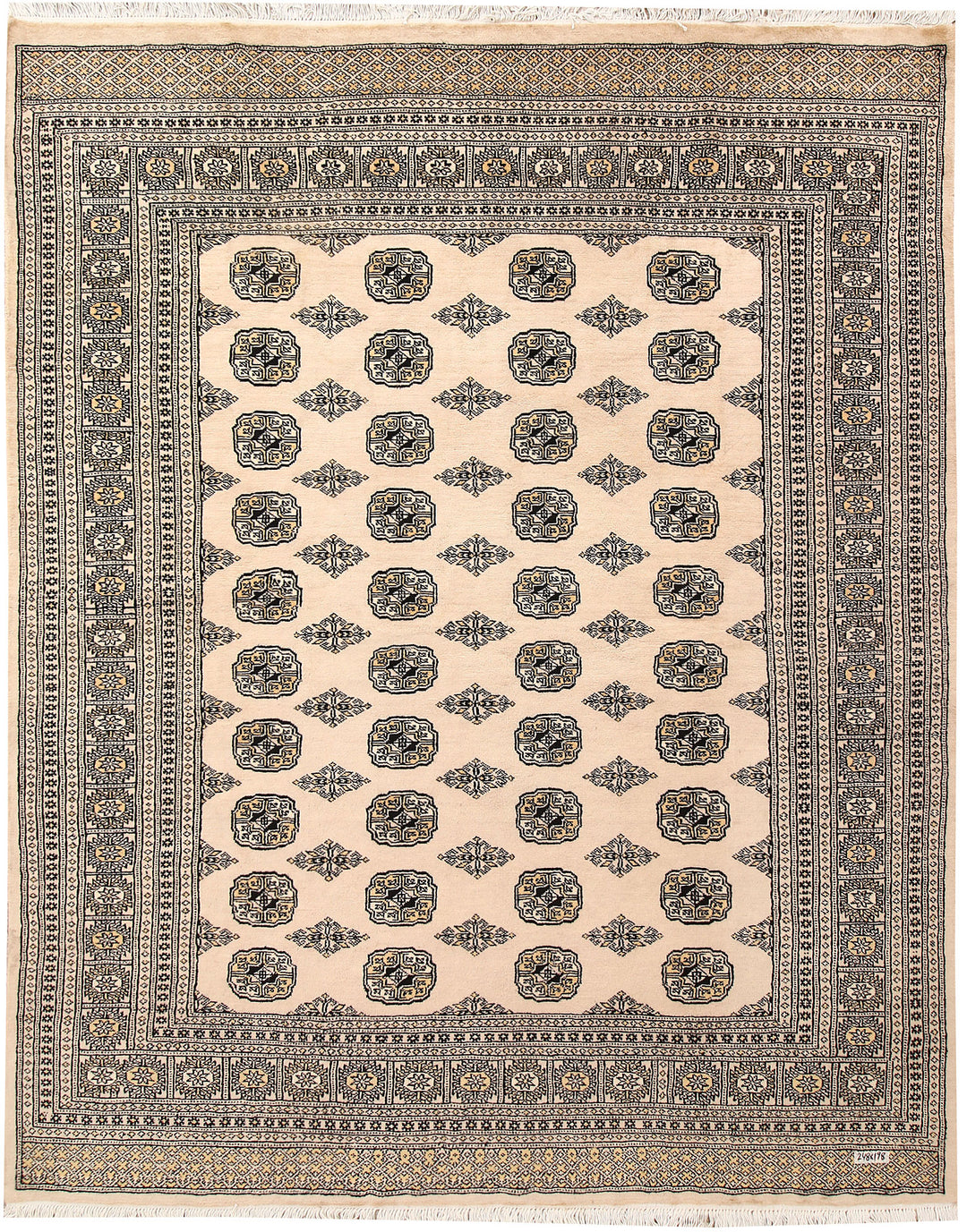 Blanched Almond Bokhara 6' 6 x 8' 2 - No. 59704 - ALRUG Rug Store