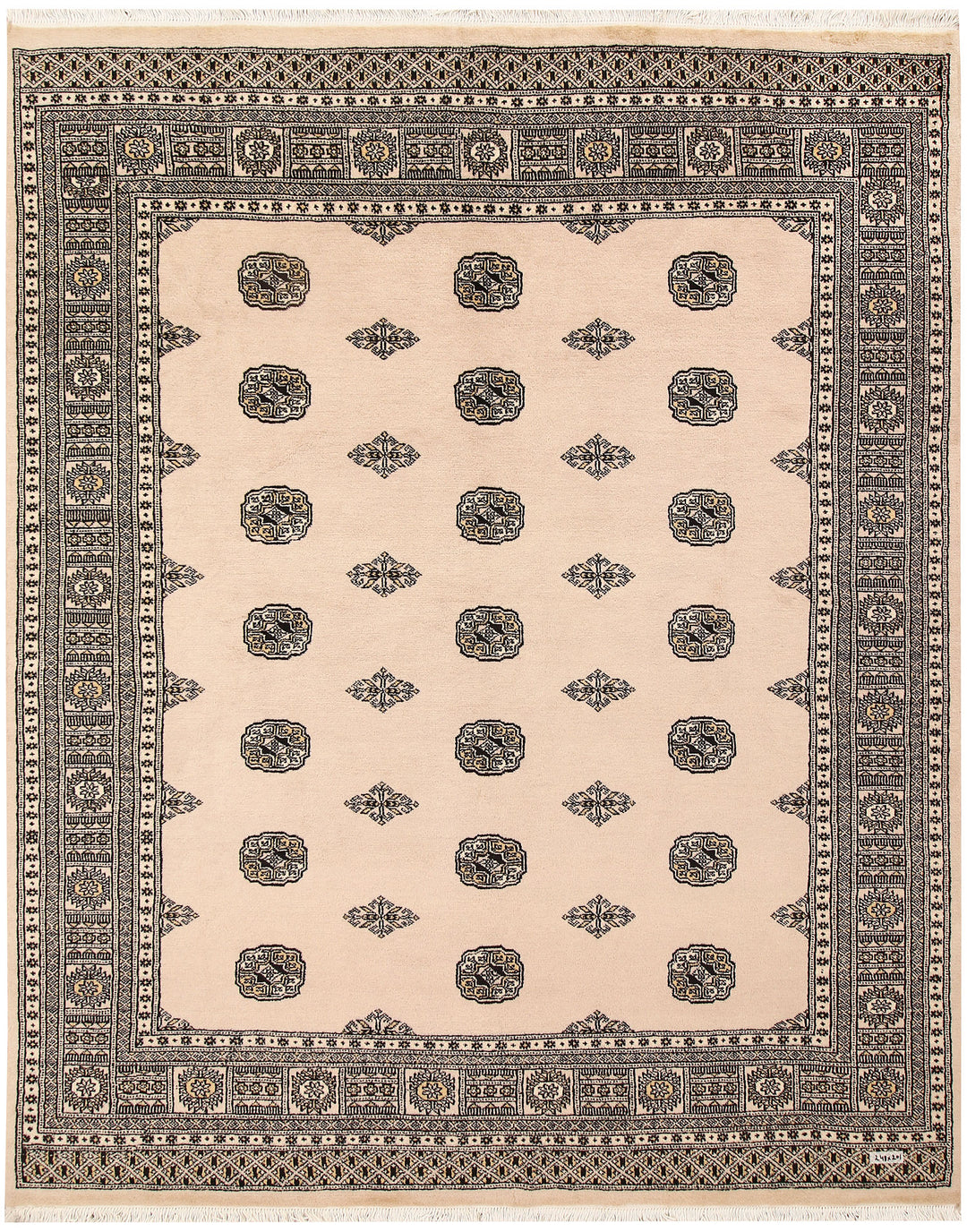 Bisque Bokhara 6' 7 x 8' 2 - No. 59709 - ALRUG Rug Store
