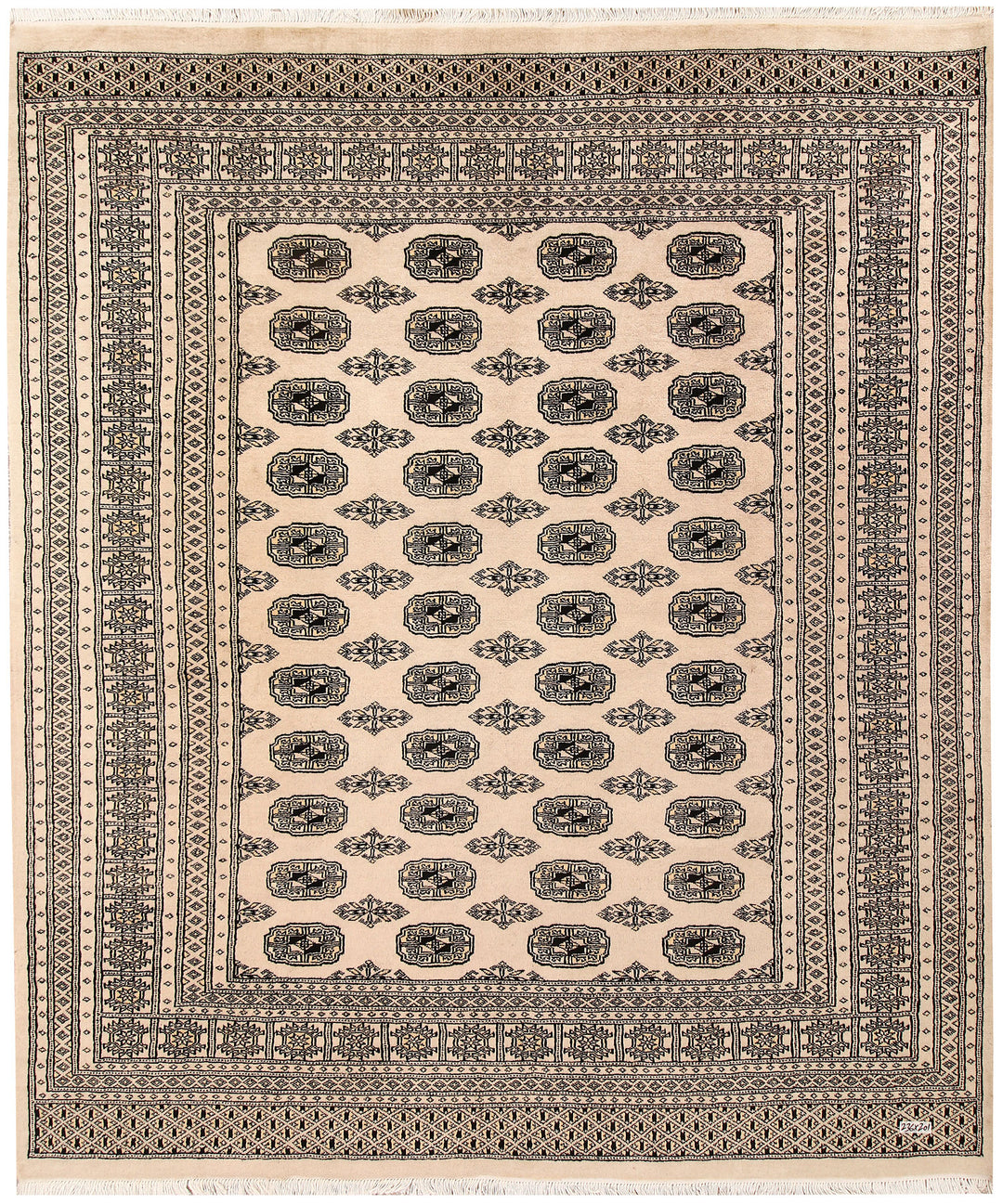 Bisque Bokhara 6' 7 x 7' 9 - No. 59712 - ALRUG Rug Store