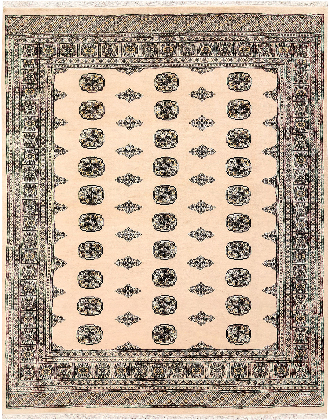 Bisque Bokhara 6' 7 x 8' 2 - No. 59714 - ALRUG Rug Store