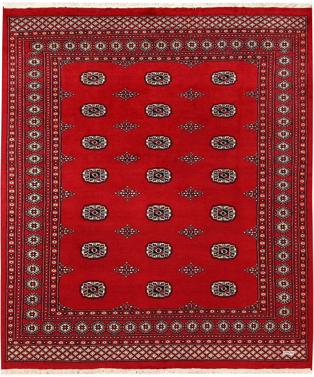 Firebrick Bokhara 6' 7 x 7' 8 - No. 59737 - ALRUG Rug Store