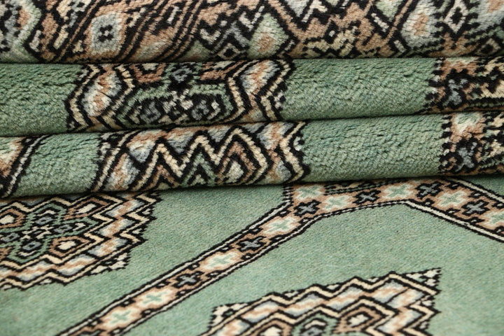 Dark Sea Green Jaldar 6' 6 x 7' 7 - No. 59776 - ALRUG Rug Store