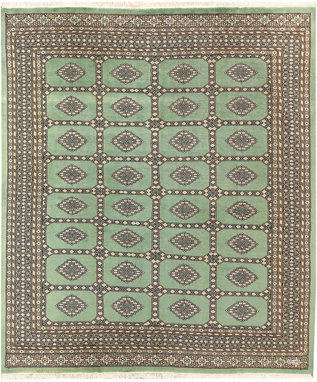 Dark Sea Green Jaldar 6' 6 x 7' 7 - No. 59776 - ALRUG Rug Store