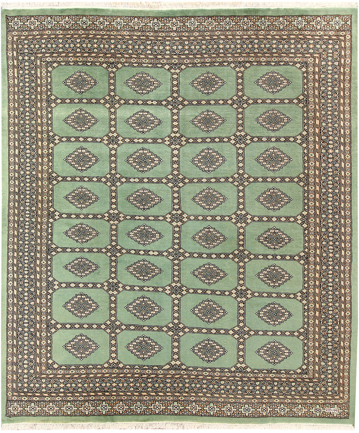 Dark Sea Green Jaldar 6' 6 x 7' 7 - No. 59776 - ALRUG Rug Store
