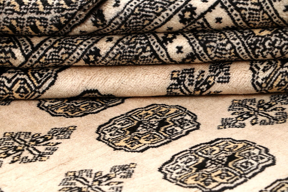 Blanched Almond Bokhara 9' 1 x 12' 7 - No. 59857 - ALRUG Rug Store