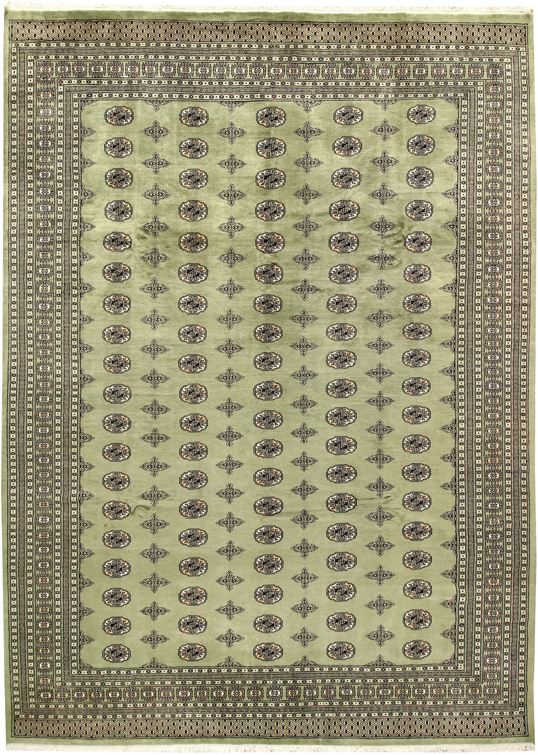 Olivedrab Bokhara 9' x 12' 5 - No. 59930 - ALRUG Rug Store
