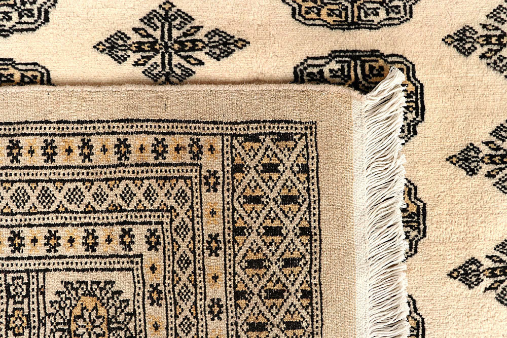 Blanched Almond Bokhara 9' 2 x 12' 2 - No. 59957 - ALRUG Rug Store