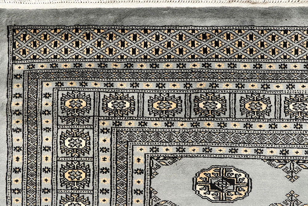 Silver Bokhara 9' 1 x 12' 2 - No. 59973 - ALRUG Rug Store