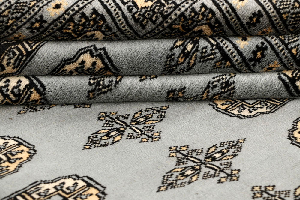 Silver Bokhara 9' 1 x 12' 2 - No. 59973 - ALRUG Rug Store