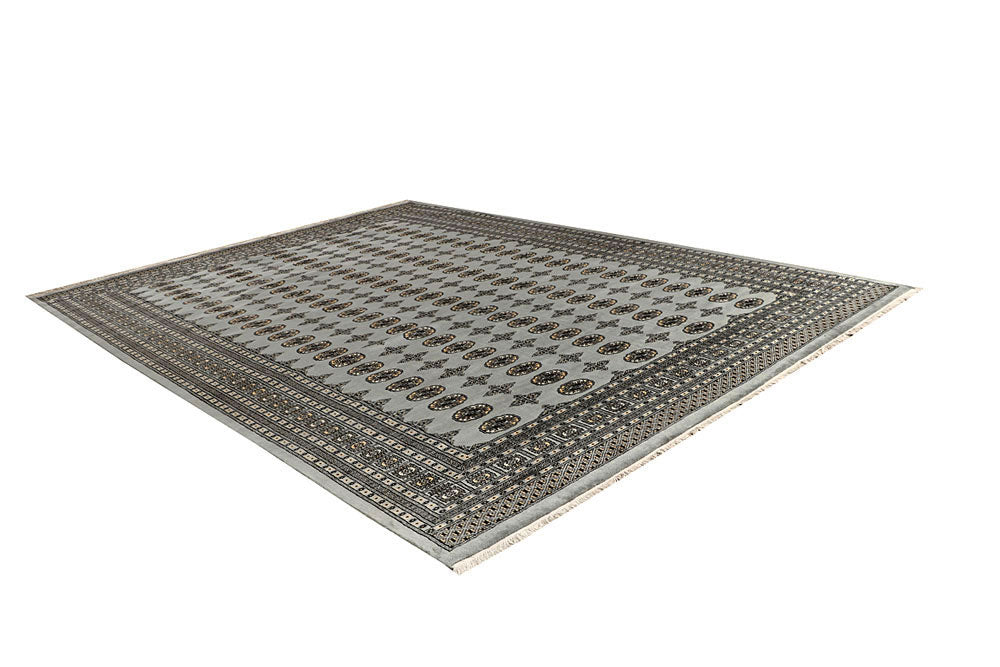 Silver Bokhara 9' 1 x 12' 2 - No. 59973 - ALRUG Rug Store