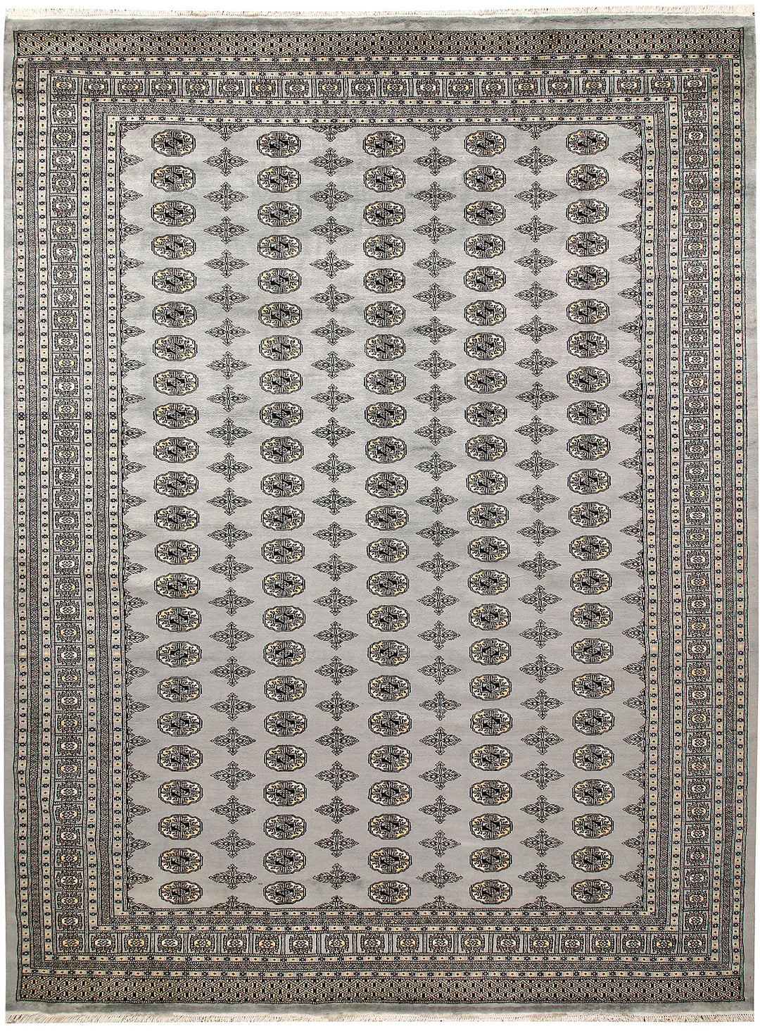 Silver Bokhara 9' 1 x 12' 2 - No. 59973 - ALRUG Rug Store
