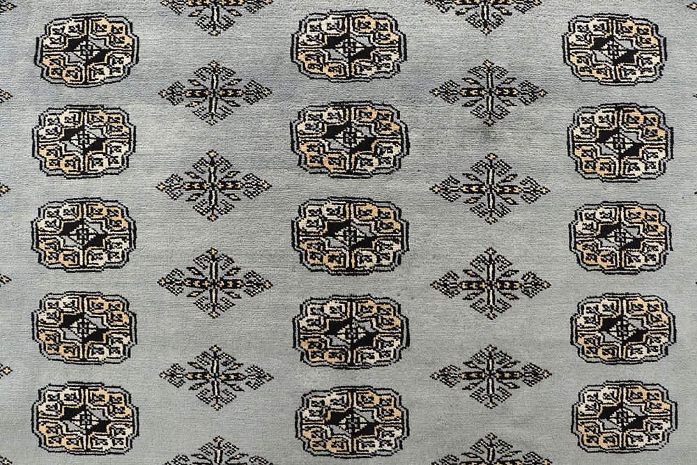 Silver Bokhara 9' x 12' 3 - No. 59974 - ALRUG Rug Store