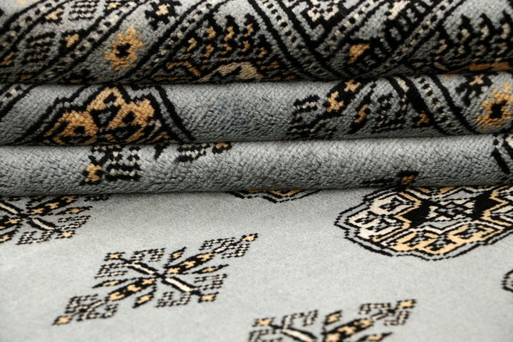 Silver Bokhara 9' x 12' 3 - No. 59974 - ALRUG Rug Store