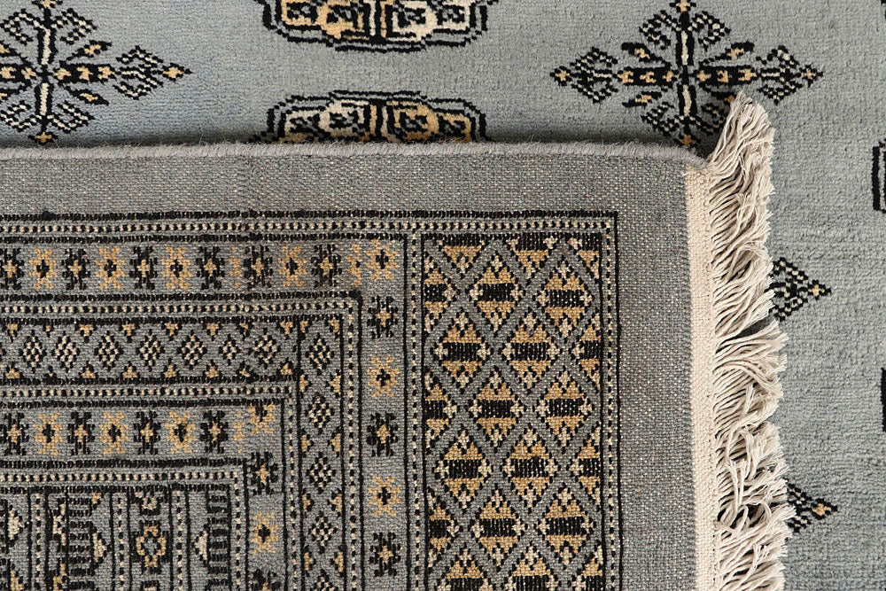 Silver Bokhara 9' x 12' 3 - No. 59974 - ALRUG Rug Store