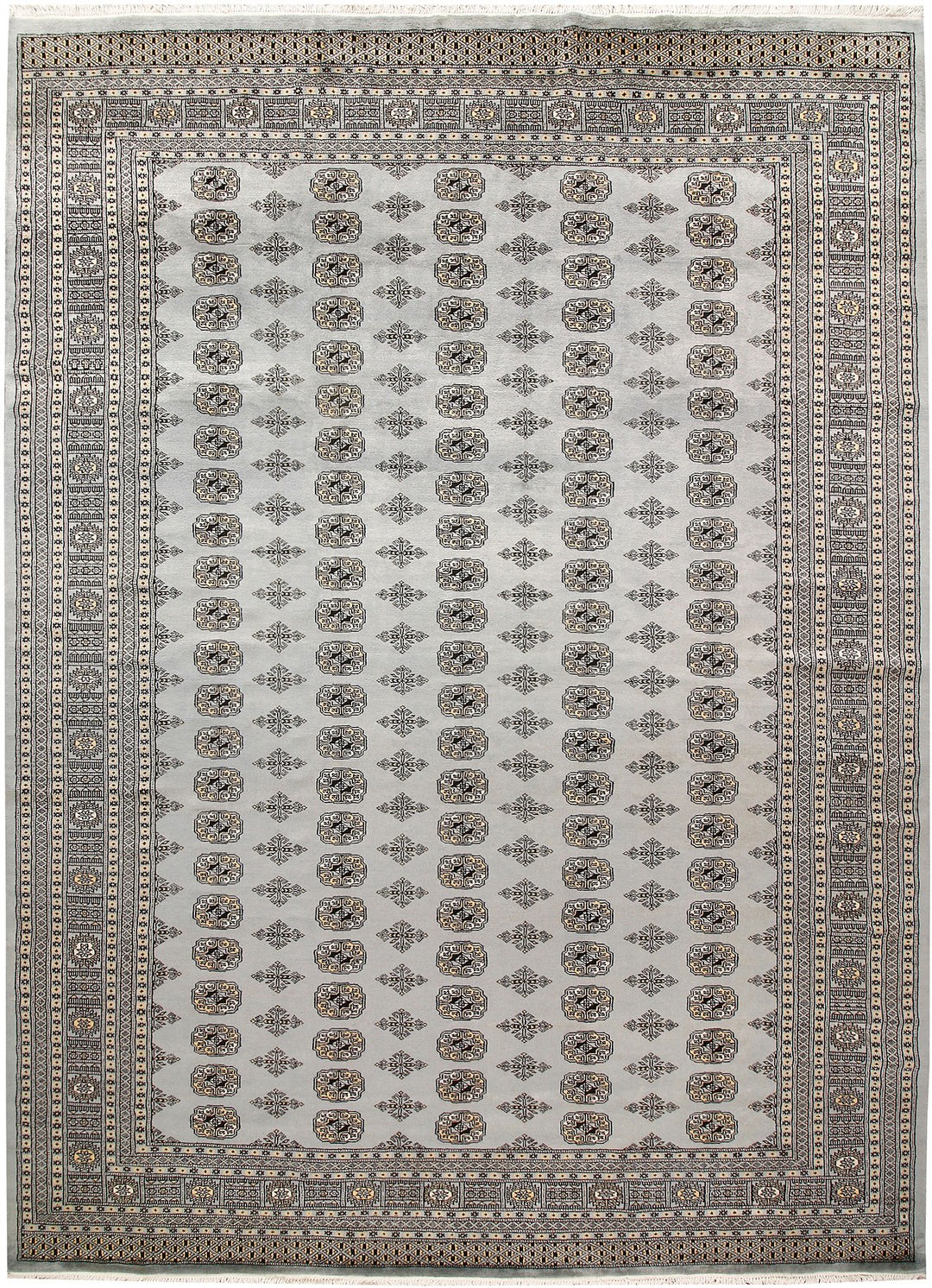 Silver Bokhara 9' x 12' 3 - No. 59974 - ALRUG Rug Store