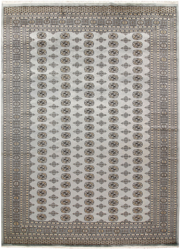 Silver Bokhara 9' x 12' 3 - No. 59974 - ALRUG Rug Store