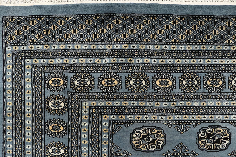 Light Slate Grey Bokhara 9' x 12' 4 - No. 59976 - ALRUG Rug Store