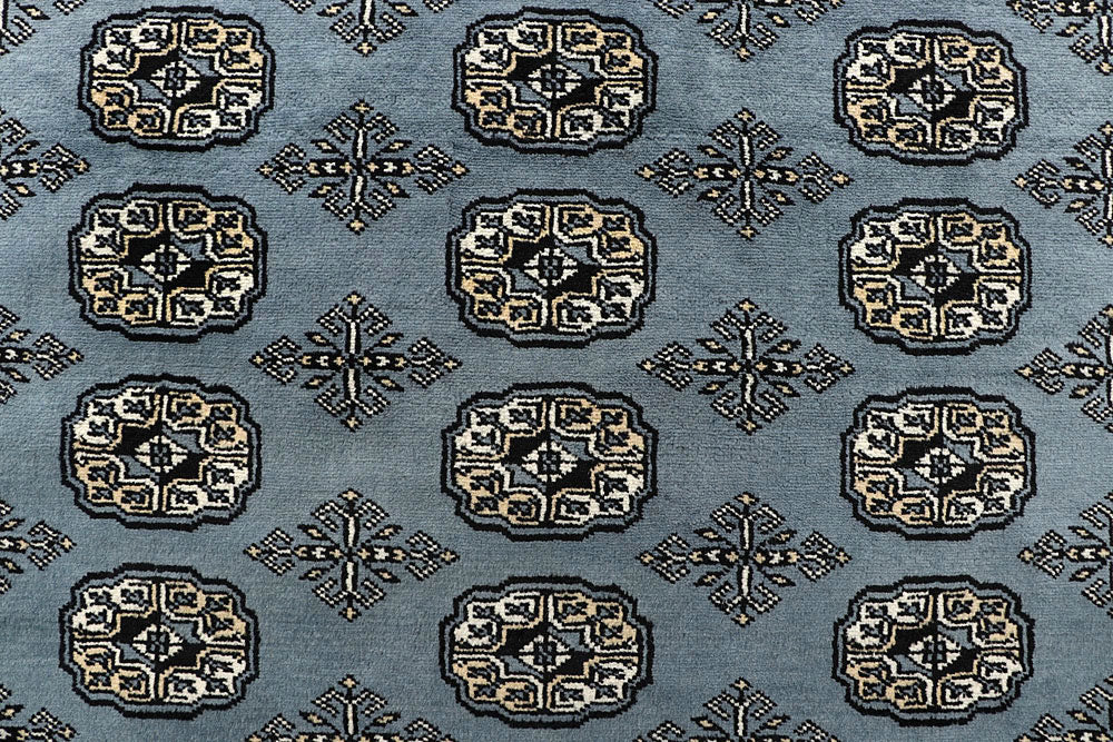 Light Slate Grey Bokhara 9' x 12' 4 - No. 59976 - ALRUG Rug Store