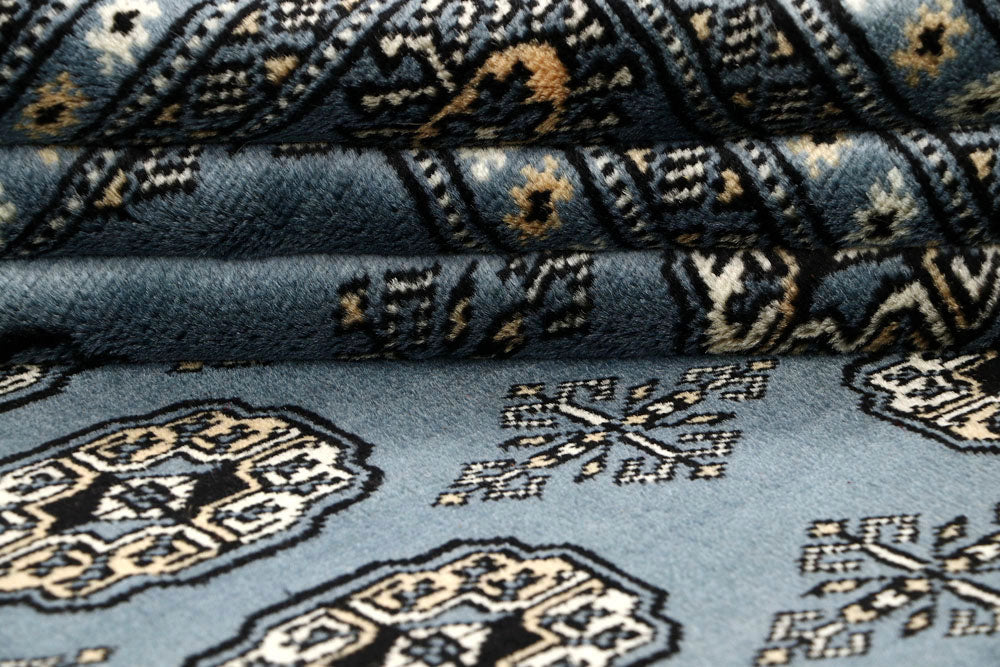 Light Slate Grey Bokhara 9' x 12' 4 - No. 59976 - ALRUG Rug Store