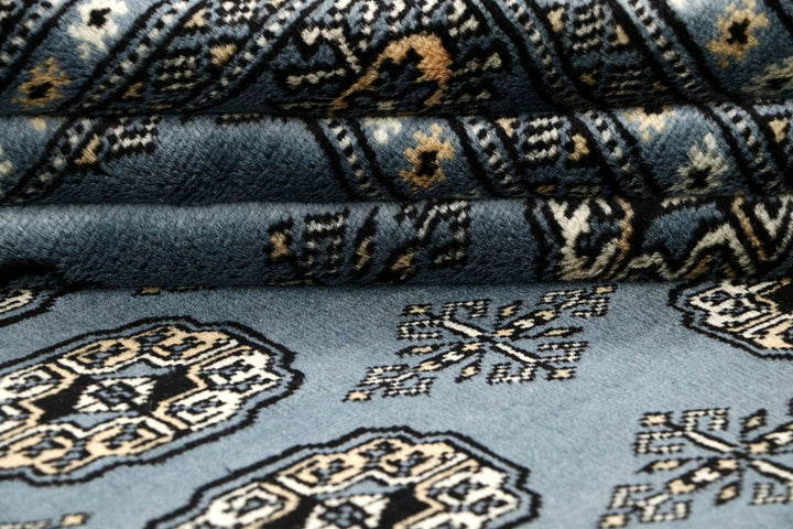 Light Slate Grey Bokhara 9' x 12' 4 - No. 59976 - ALRUG Rug Store