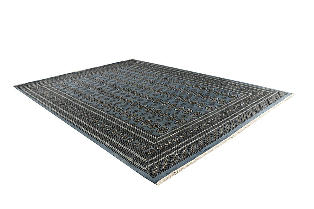 Light Slate Grey Bokhara 9' x 12' 4 - No. 59976 - ALRUG Rug Store