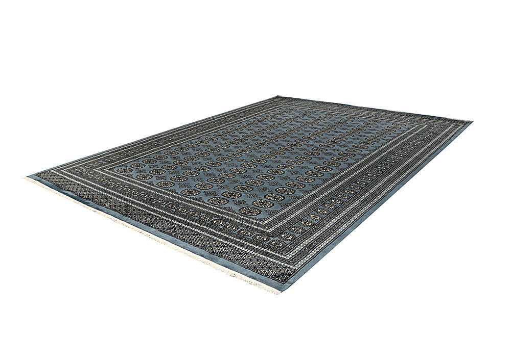 Light Slate Grey Bokhara 9' x 12' 4 - No. 59976 - ALRUG Rug Store