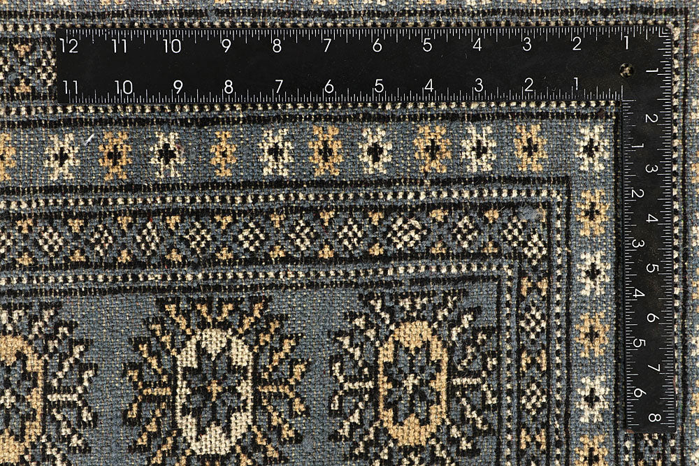 Light Slate Grey Bokhara 9' x 12' 4 - No. 59976 - ALRUG Rug Store