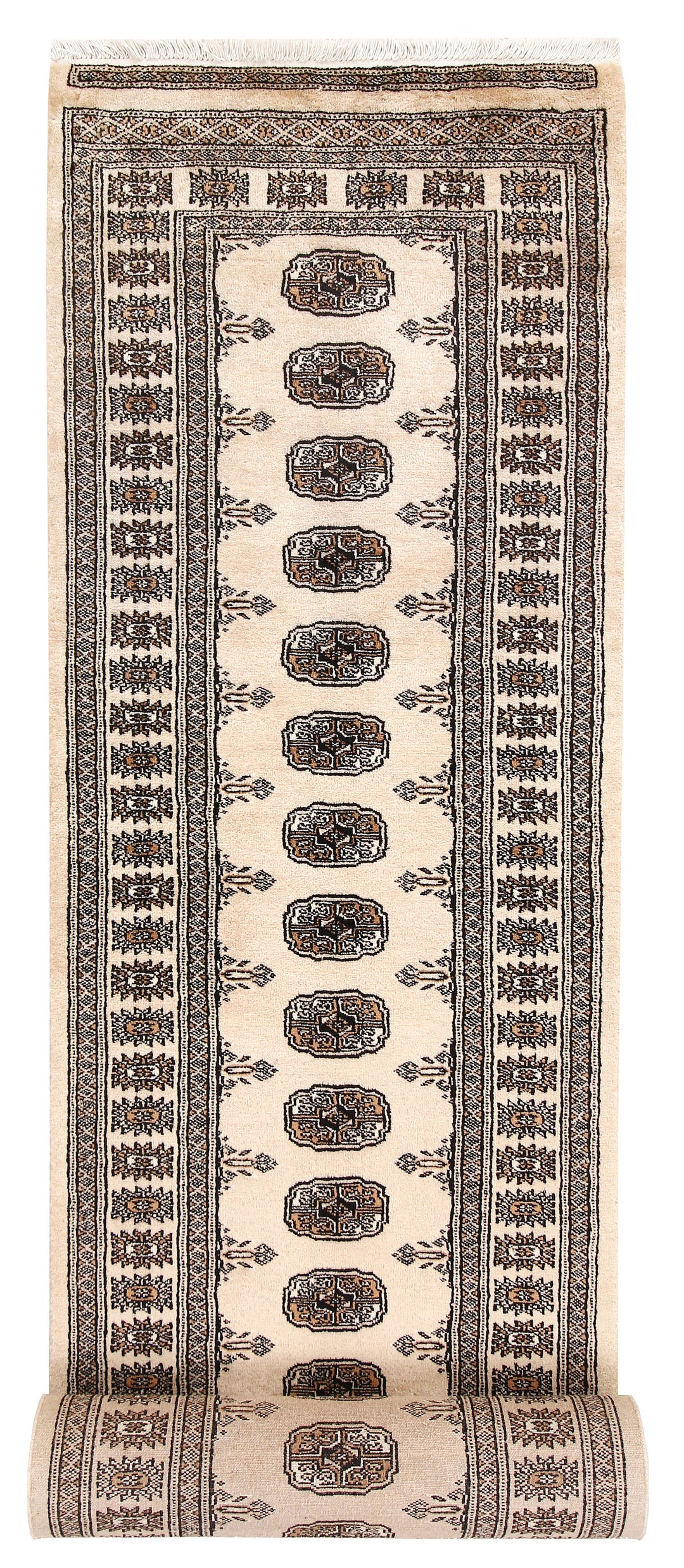 Blanched Almond Bokhara 2' 7 x 14' 3 - No. 59979 - ALRUG Rug Store