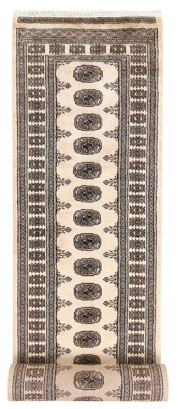Blanched Almond Bokhara 2' 7 x 14' 3 - No. 59979 - ALRUG Rug Store