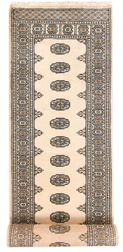 Blanched Almond Bokhara 2' 7 x 14' 3 - No. 59982 - ALRUG Rug Store