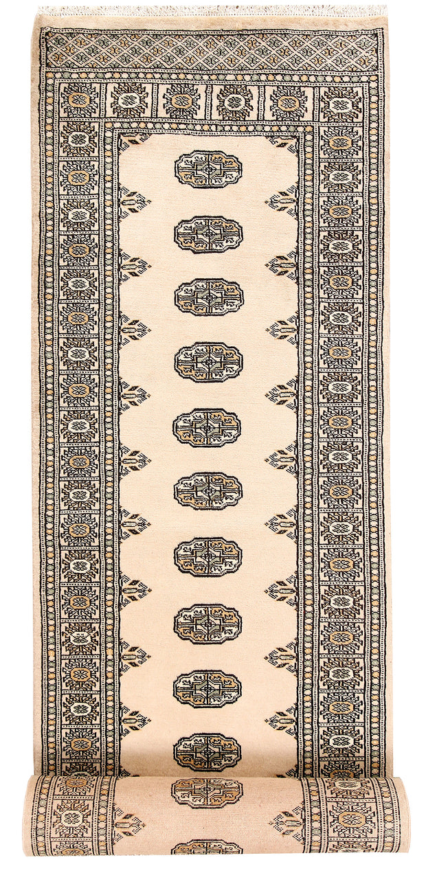 Blanched Almond Bokhara 2' 7 x 14' 3 - No. 59982 - ALRUG Rug Store