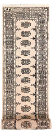 Blanched Almond Bokhara 2' 6 x 13' 7 - No. 59983 - ALRUG Rug Store