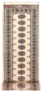 Blanched Almond Bokhara 2' 8 x 14' 1 - No. 59984 - ALRUG Rug Store