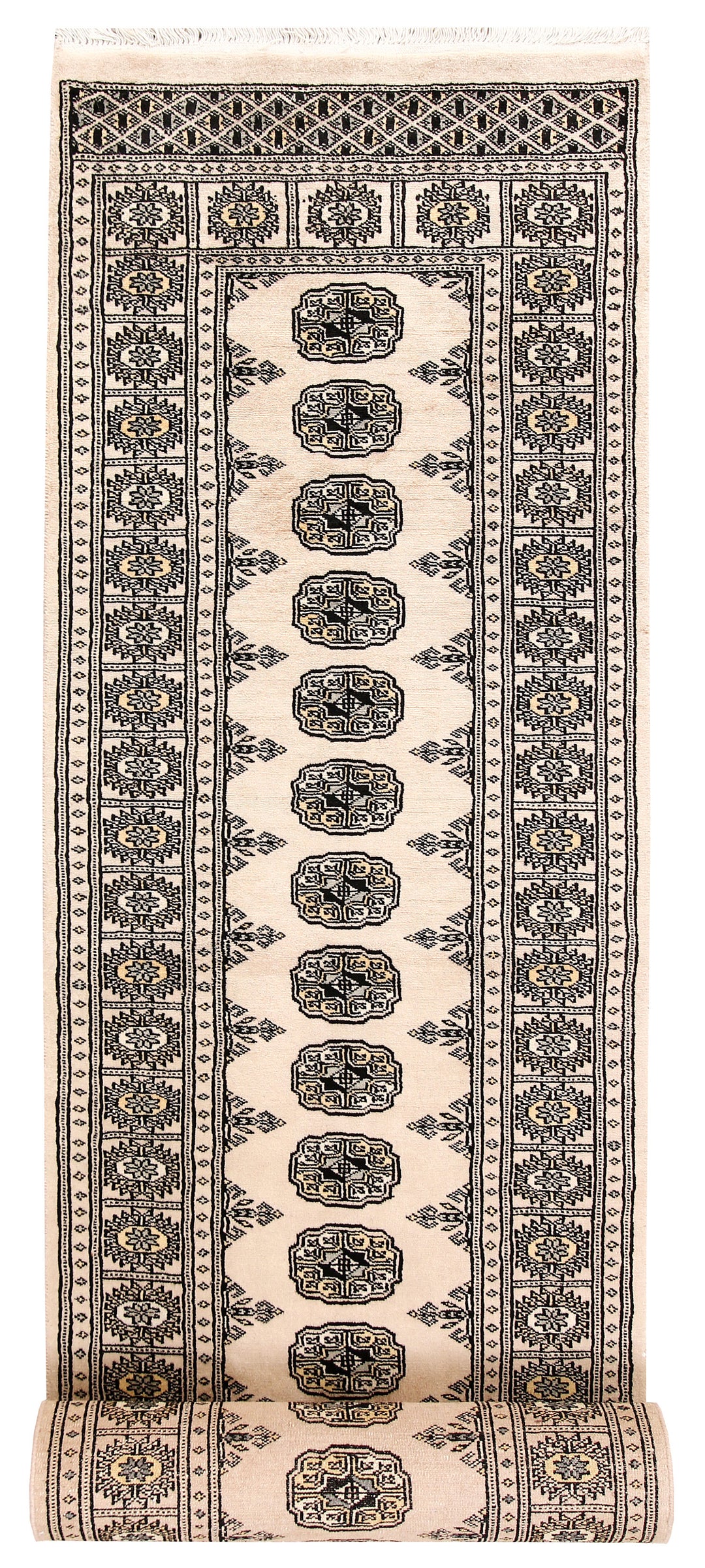 Blanched Almond Bokhara 2' 6 x 14' 1 - No. 59985 - ALRUG Rug Store