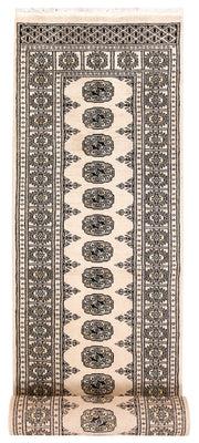 Blanched Almond Bokhara 2' 6 x 14' 1 - No. 59985 - ALRUG Rug Store