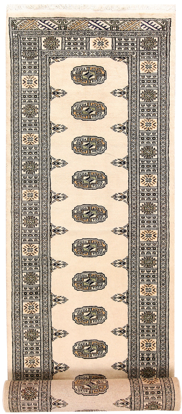 Blanched Almond Bokhara 2' 7 x 13' 2 - No. 59986 - ALRUG Rug Store