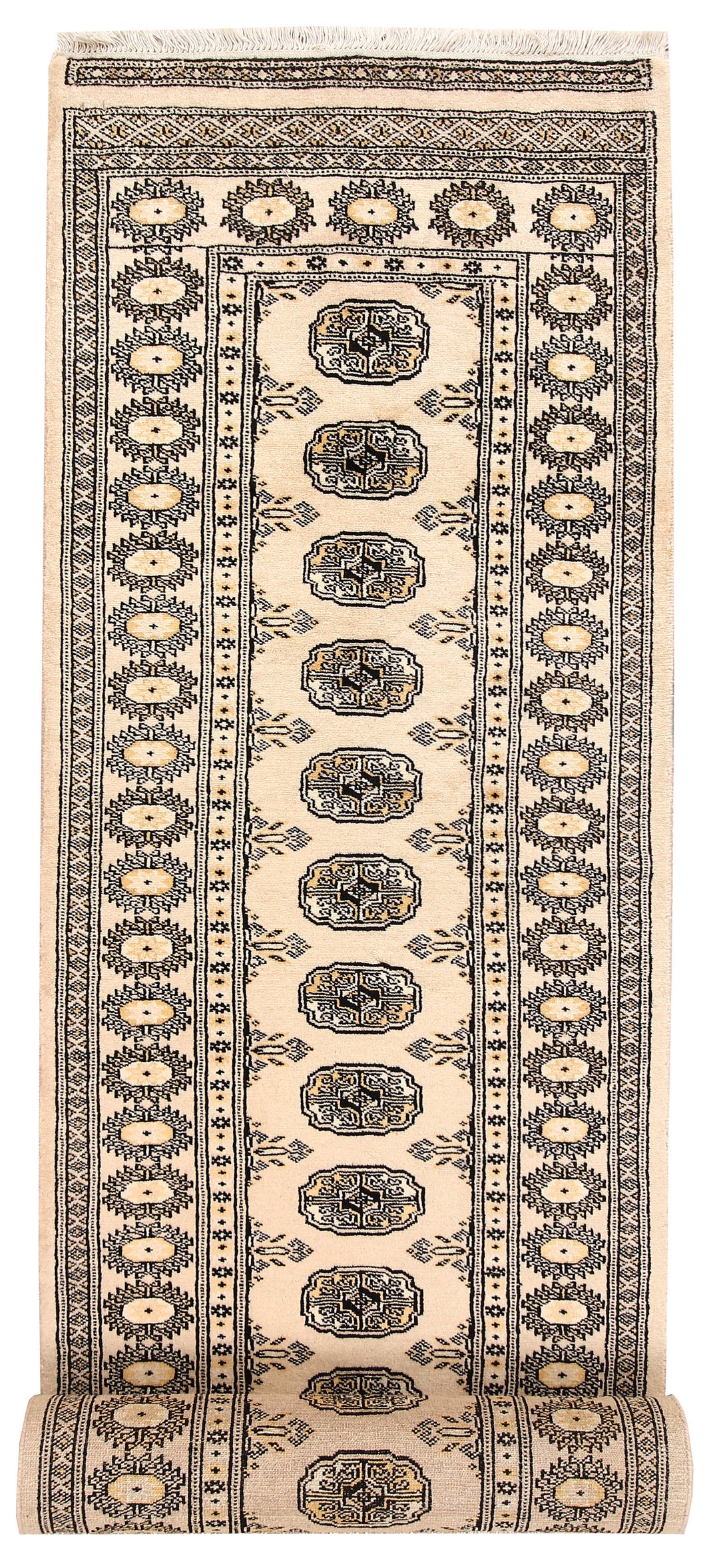 Bisque Bokhara 2' 7 x 13' 1 - No. 59987 - ALRUG Rug Store