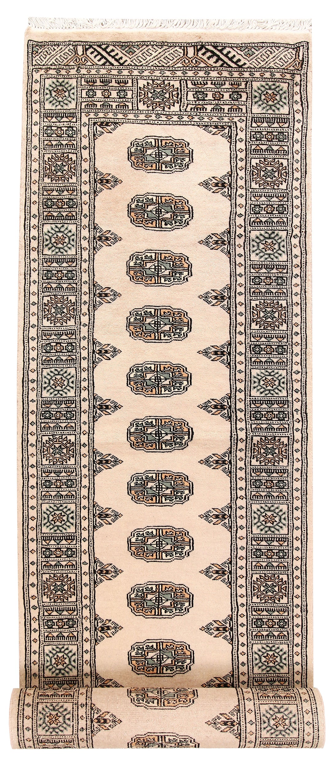 Bisque Bokhara 2' 6 x 12' 10 - No. 59995 - ALRUG Rug Store
